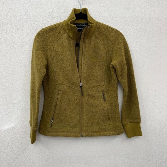 Marmot light brown full zip wool blend full zip jacket long sleeve  Size: M - Picture 2 of 9